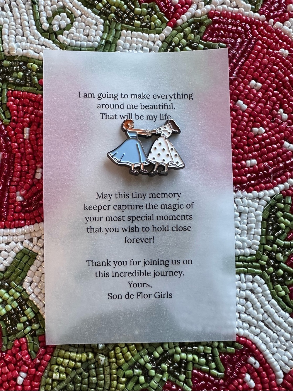 Son de Flor limited edition enamel pin NWT never worn